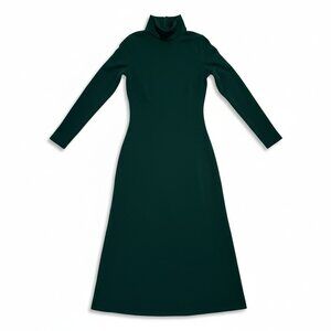 OGL Forest Green Long Sleeve Turtleneck Midi Dress